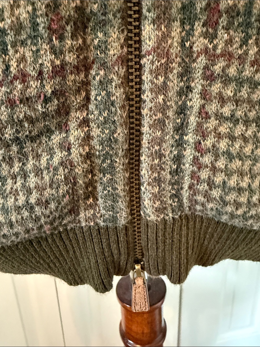 Vintage 90s Ralph Lauren Plaid Knit Cardigan 100% Cotton Sz L - Picture 5 of 7
